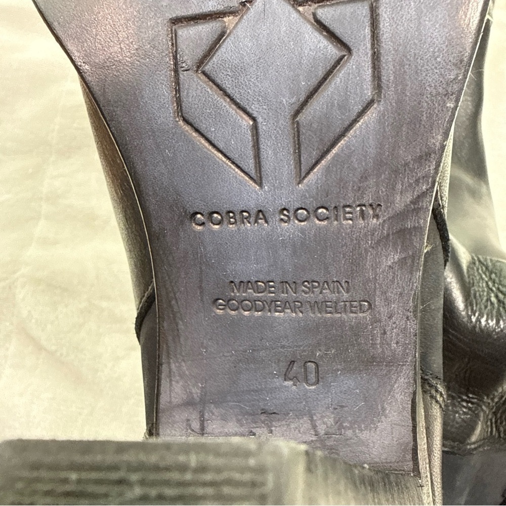 Cobra Society Leather black fringe western heeled boot Size 40 (US 9) Pull On - Picture 11 of 14